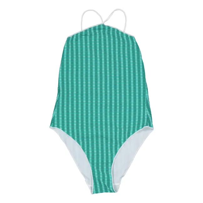 Mae Woven Textured 1-Piece Swimsuit | Turquoise