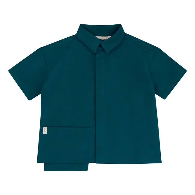Camisa Lux de algodón orgánico | Azul verde