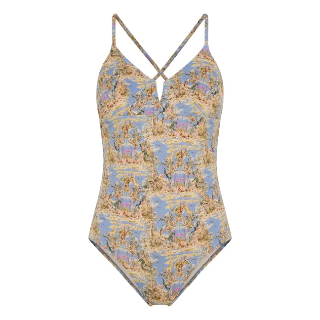 Coral Spring Printed 1-Piece Swimsuit | Blue