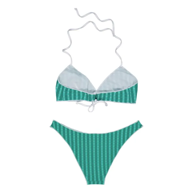 Zweiteiliger Badeanzug Ella Strukturierte Streifen | Turquoise