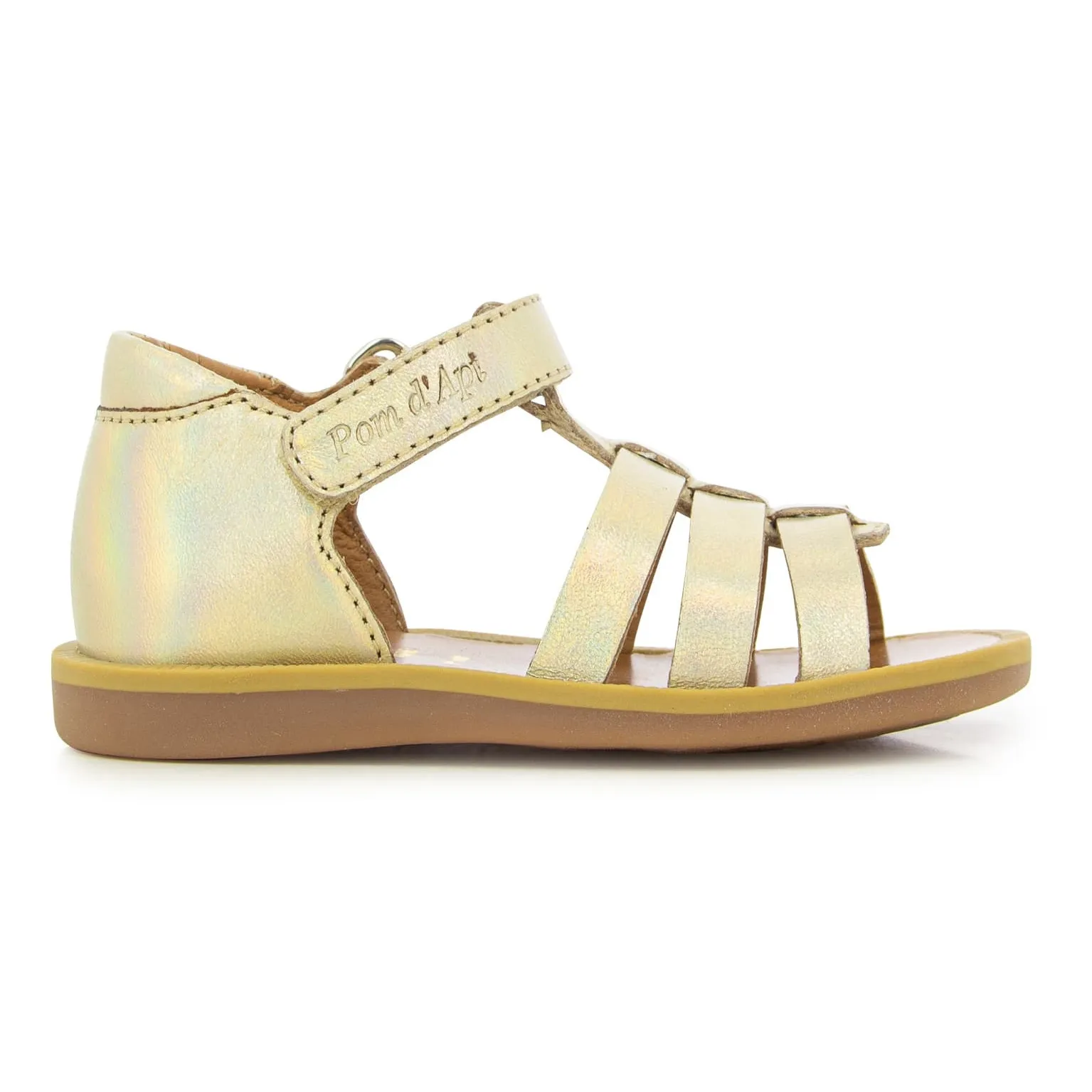Pom D'api Gold Poppy Strap Sandals