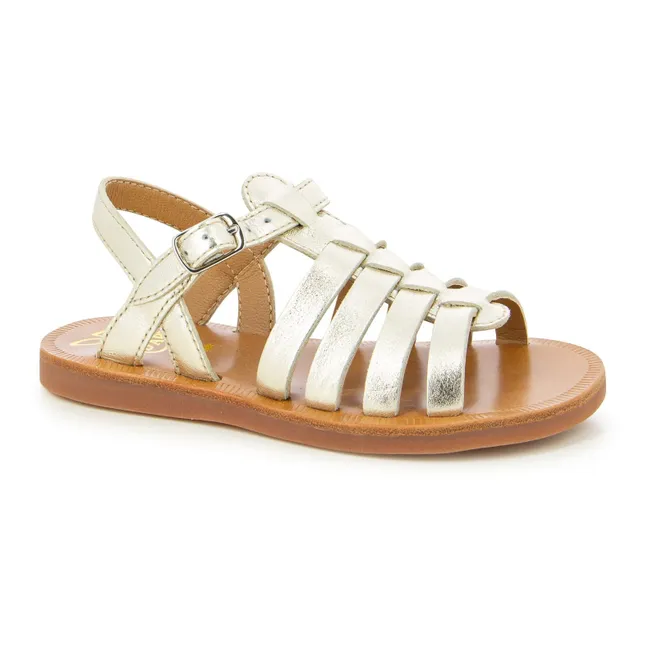 Plagette Strap sandals | Silver