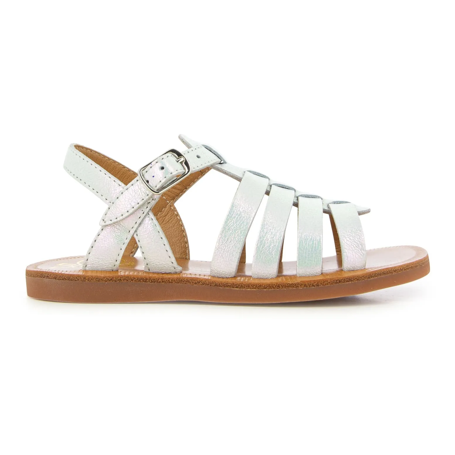 Pom D'api White Satin Plagette Strap Sandals