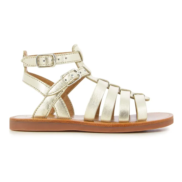Plagette Gladiator Sandalen | Gold- Produktbild Nr. 0