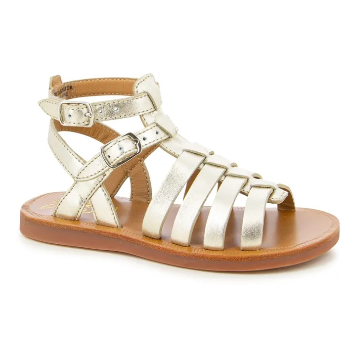 Plagette Gladiator Sandalen | Gold- Produktbild Nr. 1