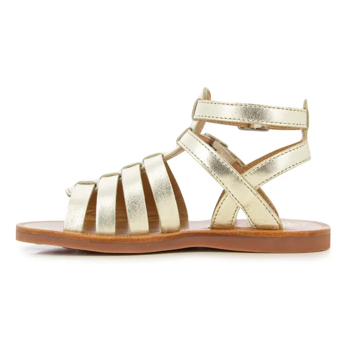 Plagette Gladiator Sandalen | Gold- Produktbild Nr. 2