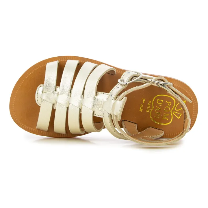 Plagette Gladiator Sandalen | Gold- Produktbild Nr. 3