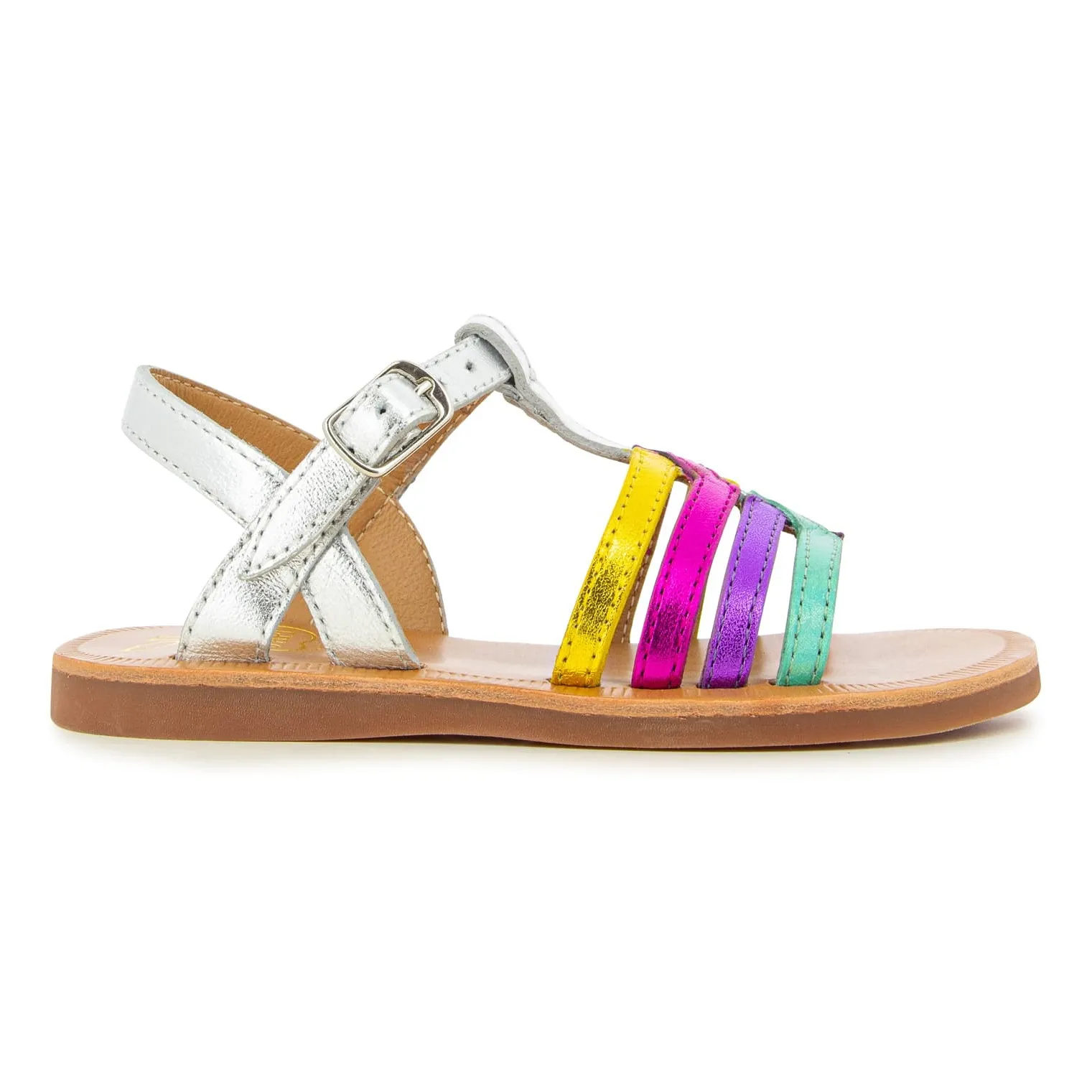 Pom D'api Silver Grey S019 Plagette New Salome Sandals