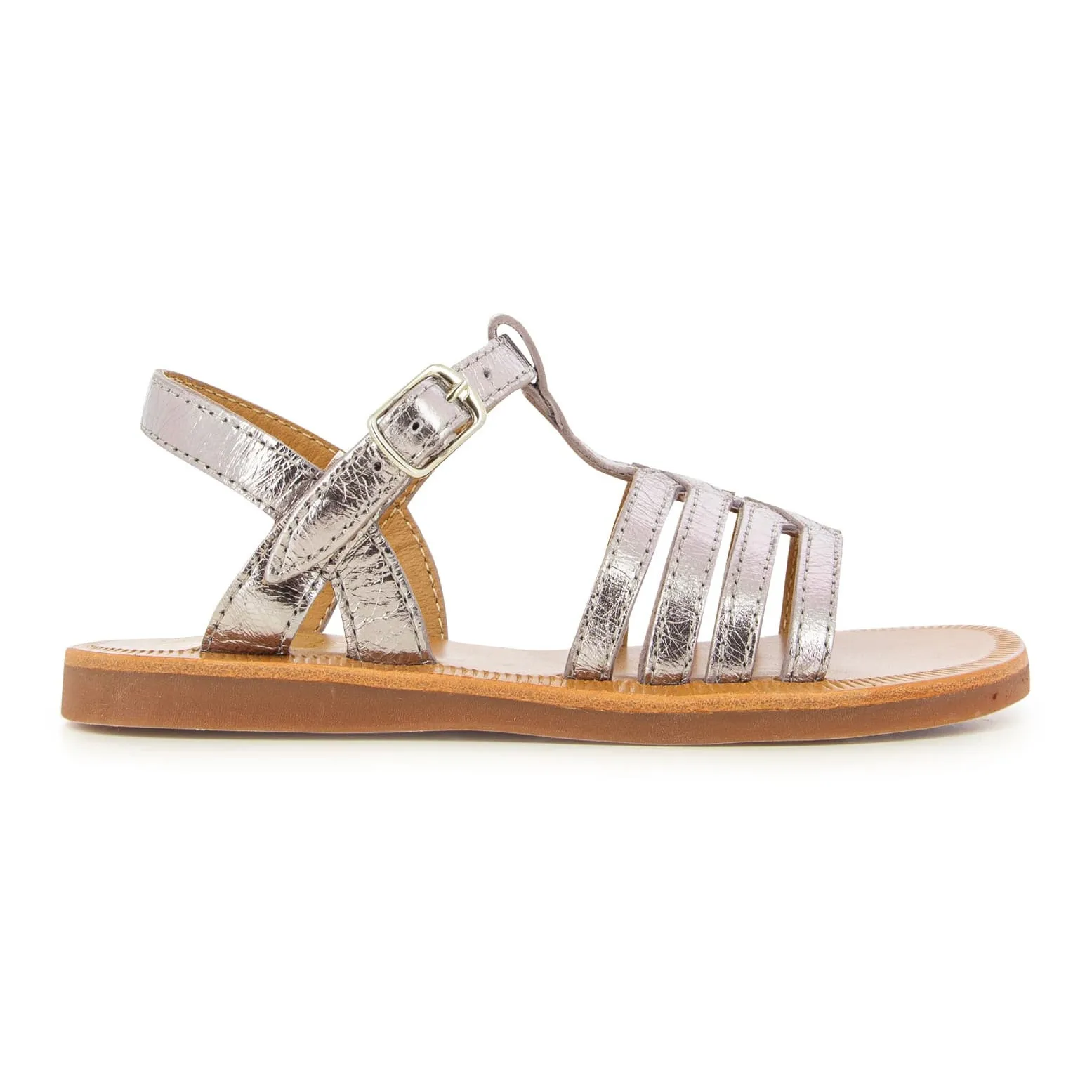 Pom D'api Silver Plagette New Salome Sandals
