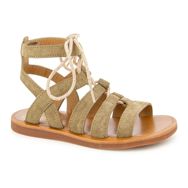 Sandales Plagette Guily Strap  | Marron
