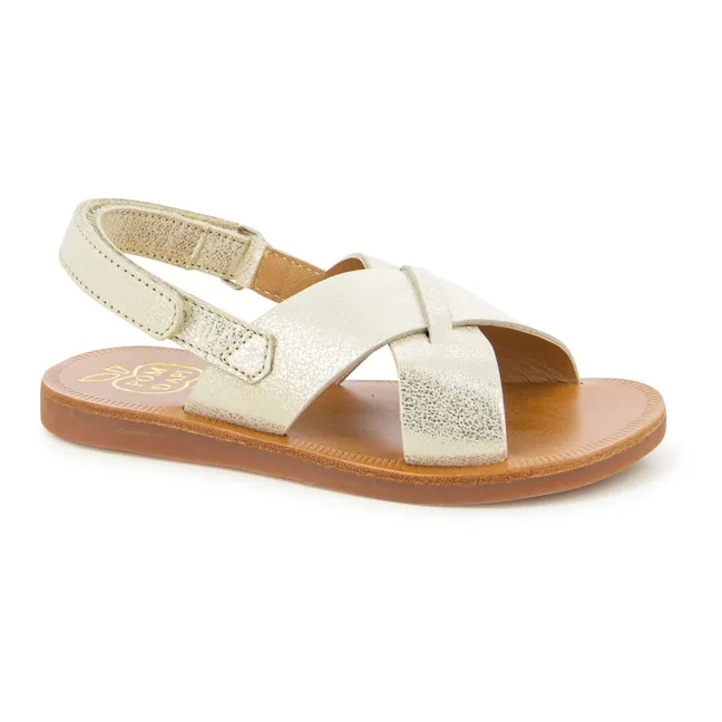 Plagette Cross sandals | Silver