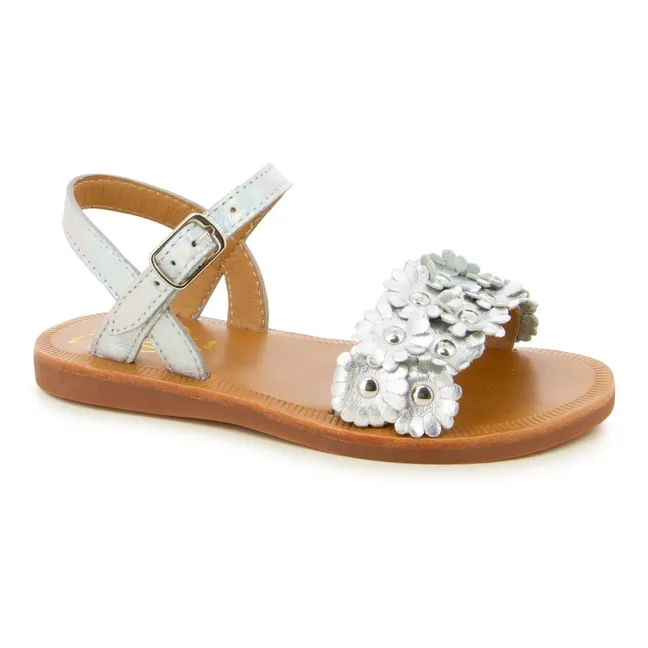 Plagette Multi Flo sandals | Silver