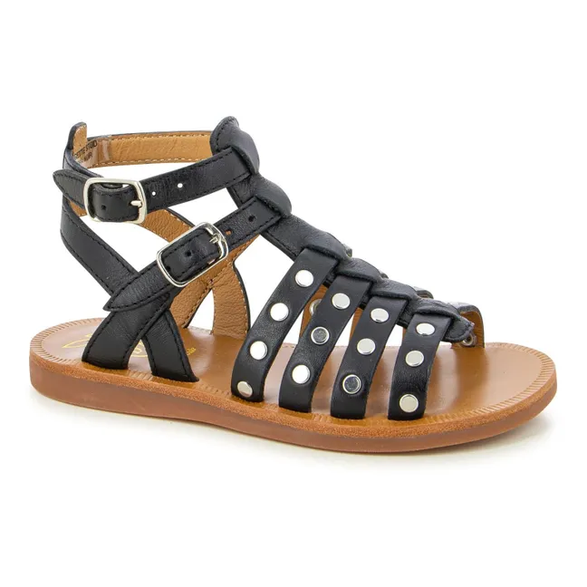 Sandales Plagette Stud | Noir