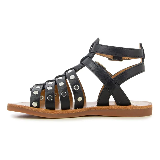 Sandales Plagette Stud | Noir