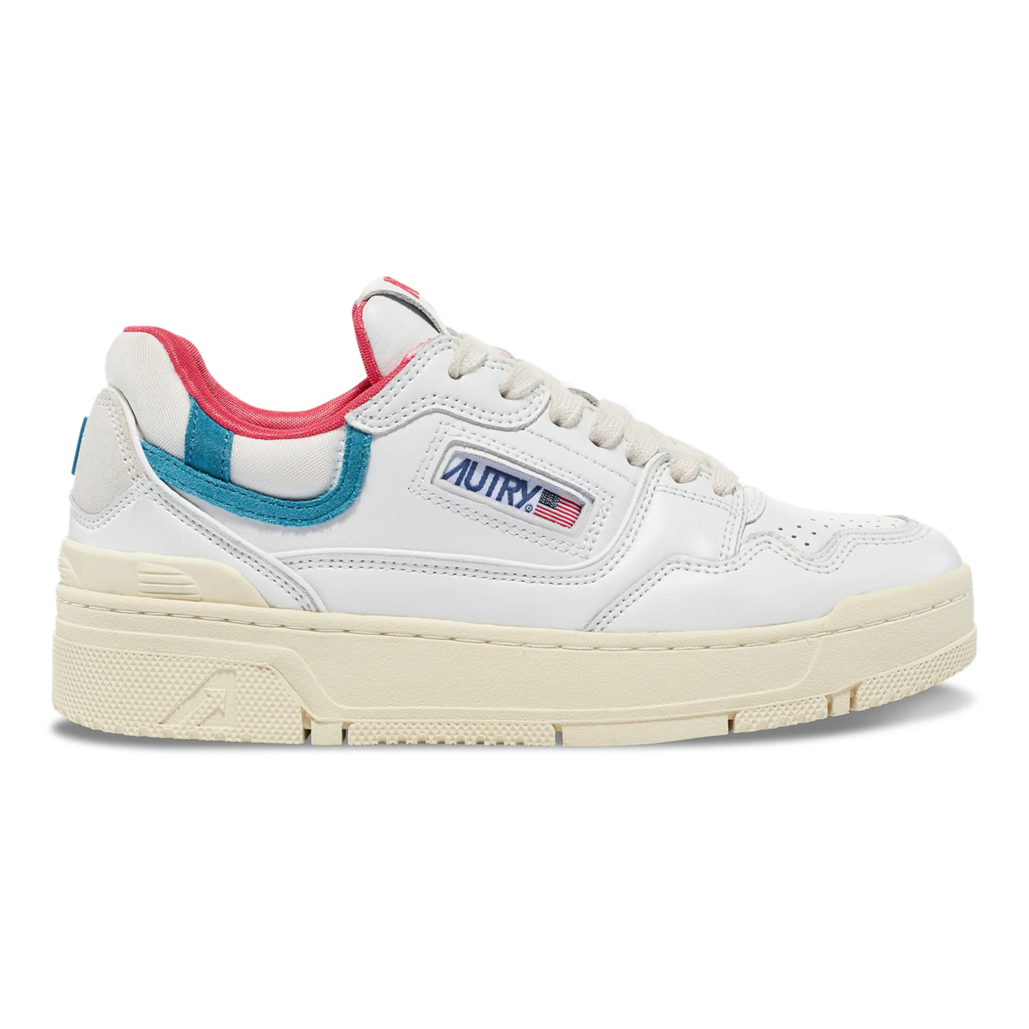 Autry Blue Clc Low Bicolour Leather Sneakers