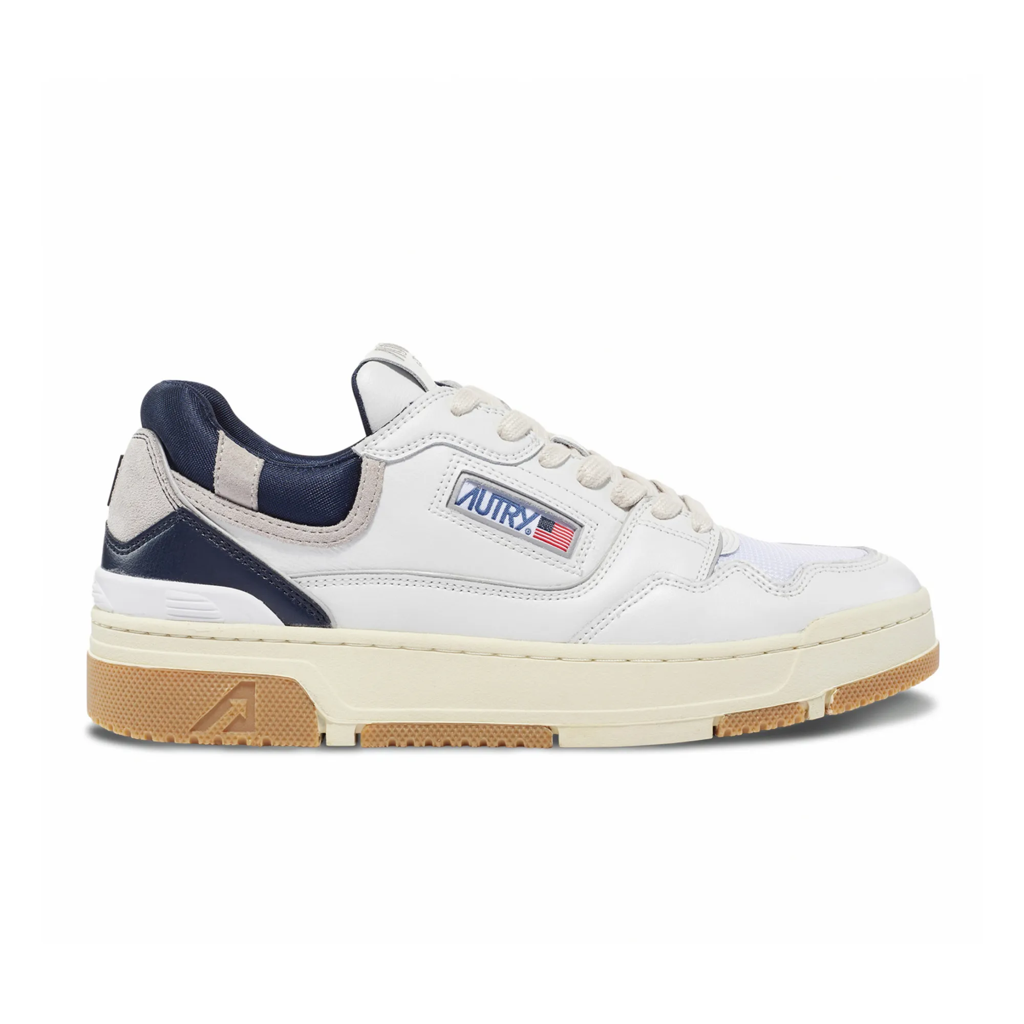 Autry Navy Blue Clc Low Bicolour Leather Sneakers