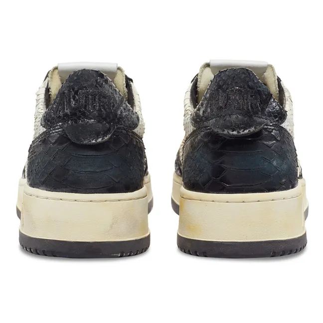Sneakers Super Vintage Efecto Pitón | Negro