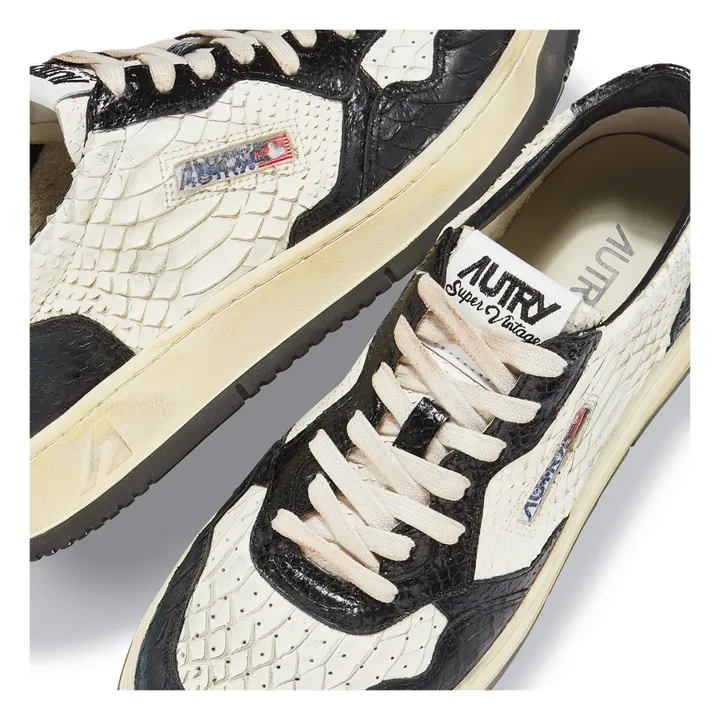 Autry Super Vintage Sneakers mit Python-Effekt Schwarz Smallable