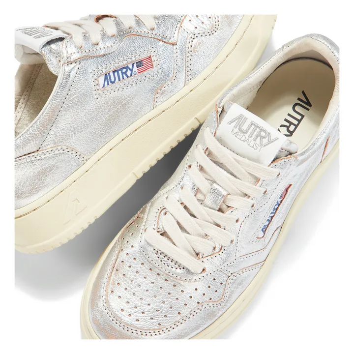 Autry - Medalist Low Metallic Sneakers - Silver | Smallable