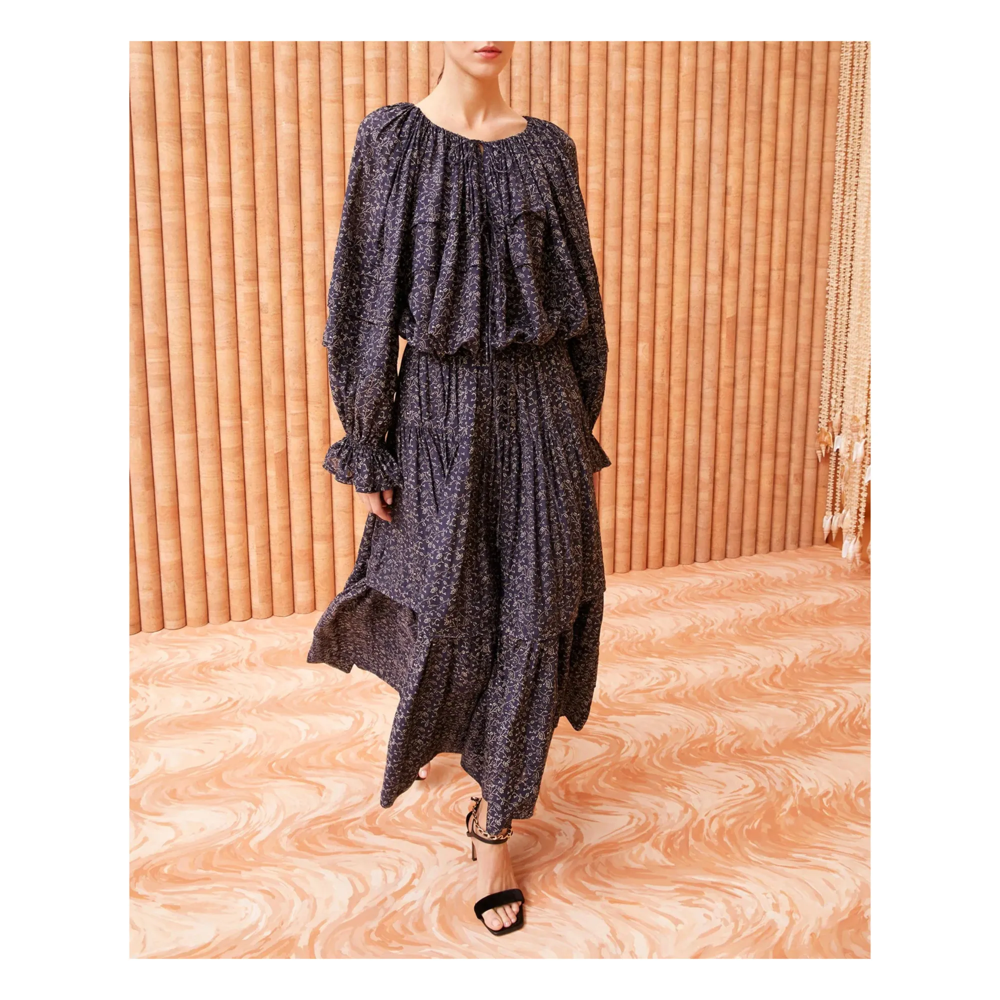 Ulla Johnson Navy Blue Diana Cotton And Silk Skirt