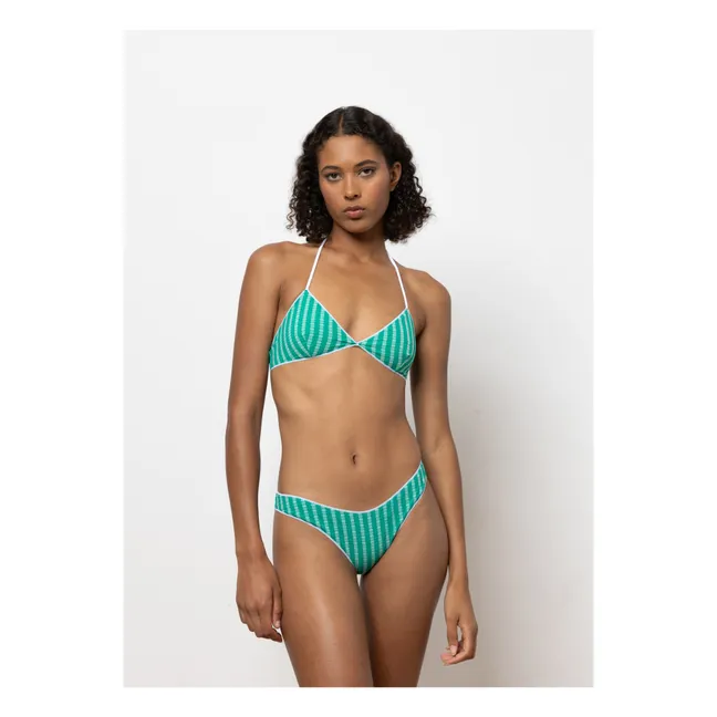 Ella Textured Stripes 2-Piece Swimsuit | Turquoise