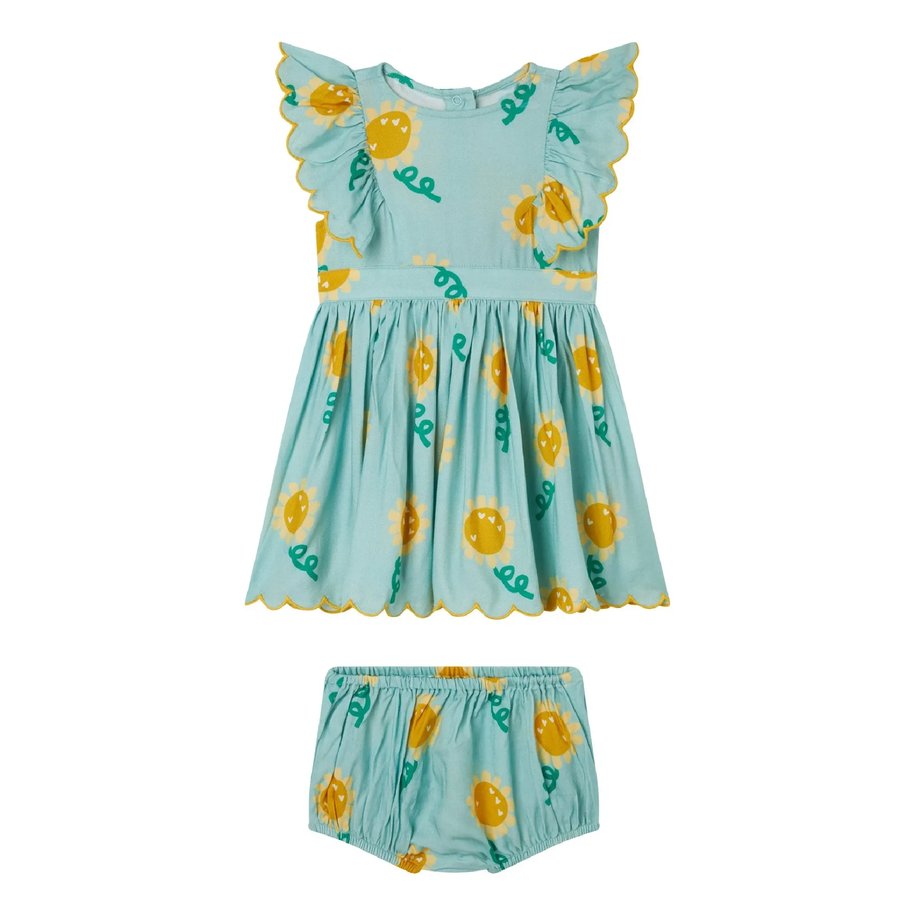 Set Robe et Bloomer Fleur | Bleu ciel- Image produit n°0