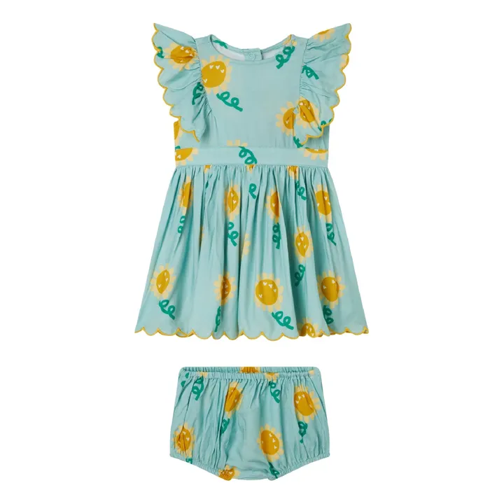 Set Robe et Bloomer Fleur | Bleu ciel- Image produit n°0