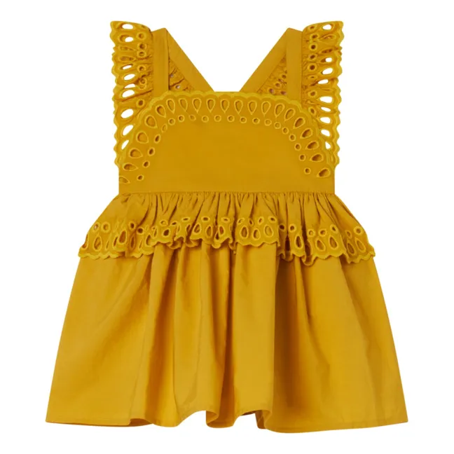 Broderie Anglaise Baby Dress | Yellow