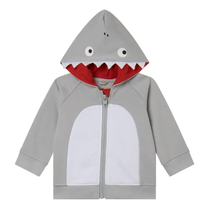 Sweat Zippé Requin Baby | Gris- Image produit n°0