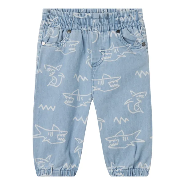 Pantaloni squalo in denim | Azzurro