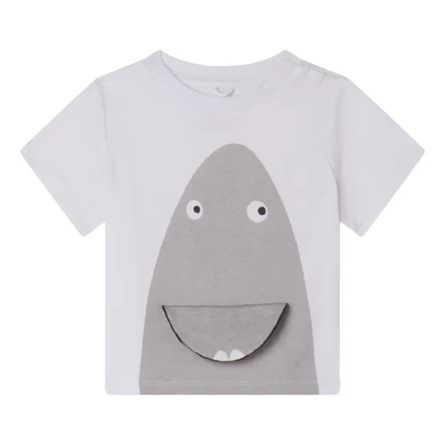Camiseta con cabeza de tiburón | Blanco