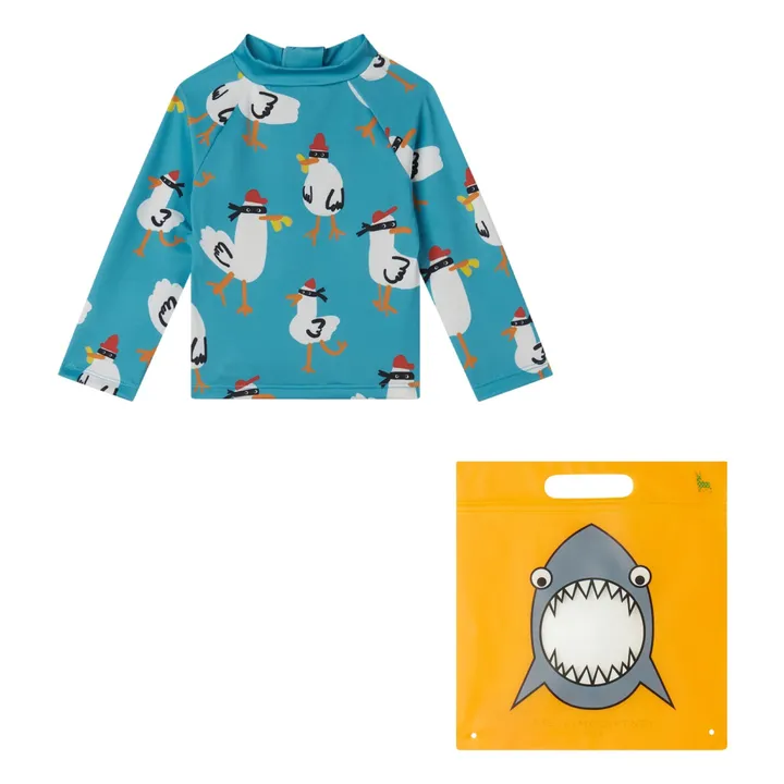 T-Shirt Anti-UV Gangster | Bleu turquoise- Image produit n°0