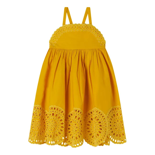 Broderie Anglaise Dress | Yellow