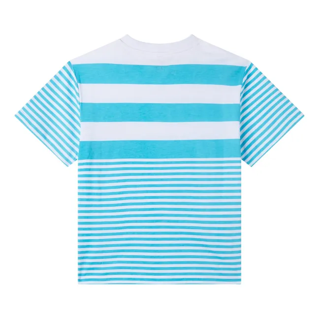 Camiseta Striped Sun | Azul Turquesa