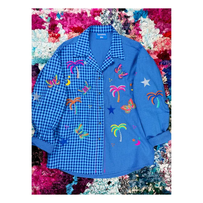 Camisa Gardenia Vichy | Azul Eléctrico