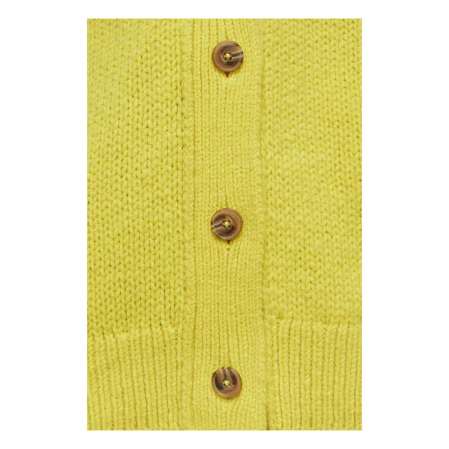 Cárdigan con cuello de pico | Amarillo