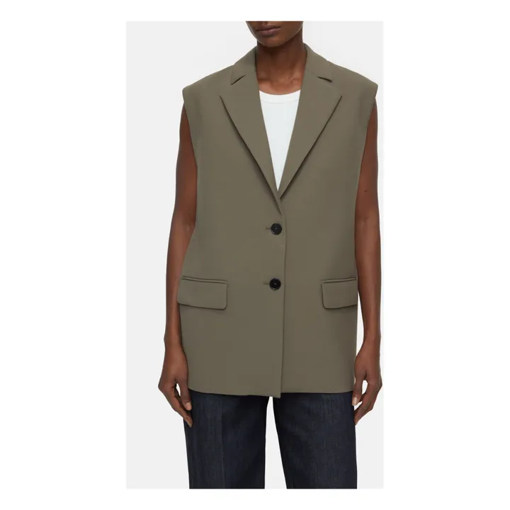 Blazer Sans Manches | Vert kaki- Image produit n°1