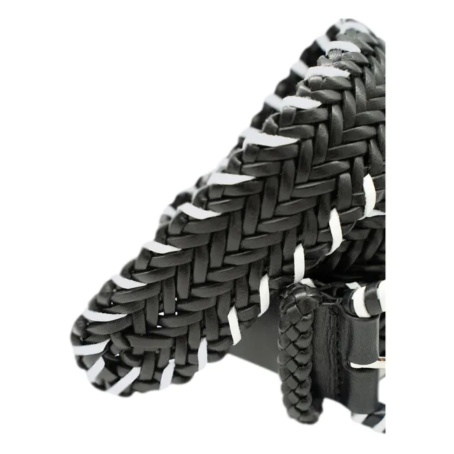 Bicolour Braided Belt 4 cm | Black