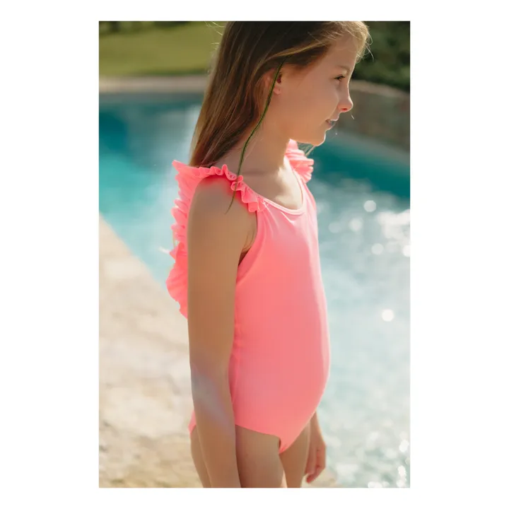 Traje de baño de 1 pieza Bora Bora Fibras recicladas | Rosa chillón- Imagen del producto n°1