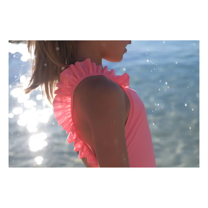 Traje de baño de 1 pieza Bora Bora Fibras recicladas | Rosa chillón- Imagen del producto n°2