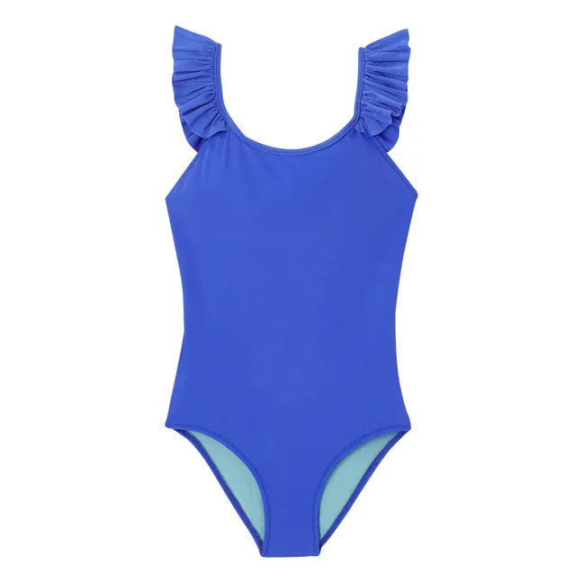 Maillot de Bain 1 Pièce Anti-UV Fibres Recyclées | Bleu azur