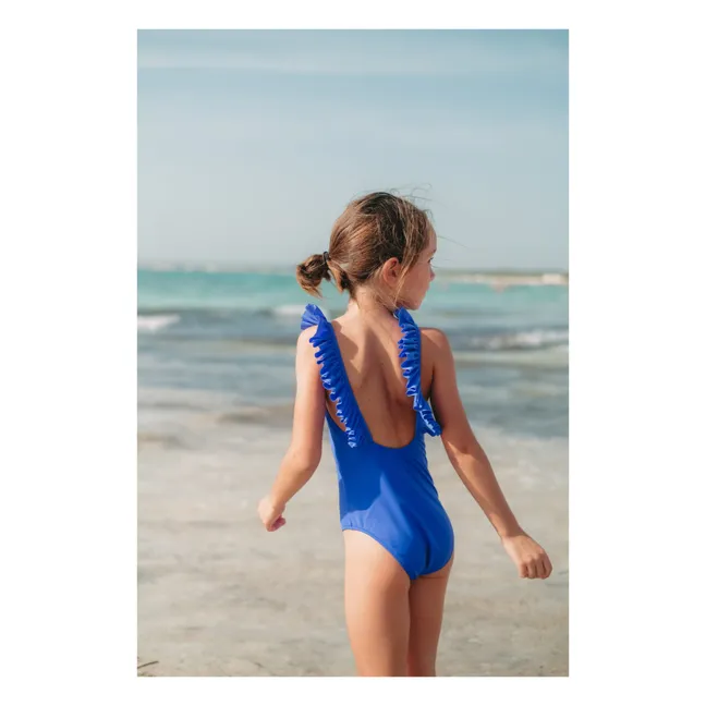 Maillot de Bain 1 Pièce Anti-UV Fibres Recyclées | Bleu azur
