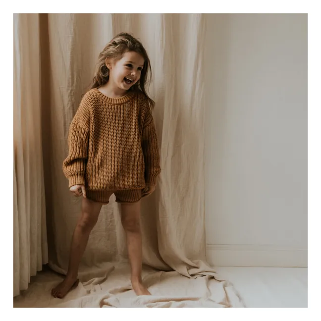 Organic Cotton Chunky Sweater | Camel