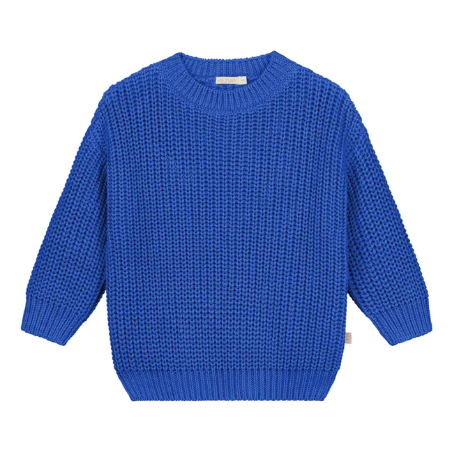 Organic Cotton Chunky Sweater | Blue