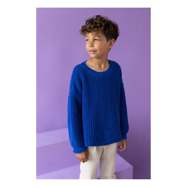 Organic Cotton Chunky Sweater | Blue
