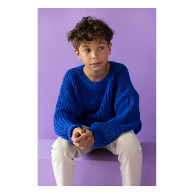 Organic Cotton Chunky Sweater | Blue