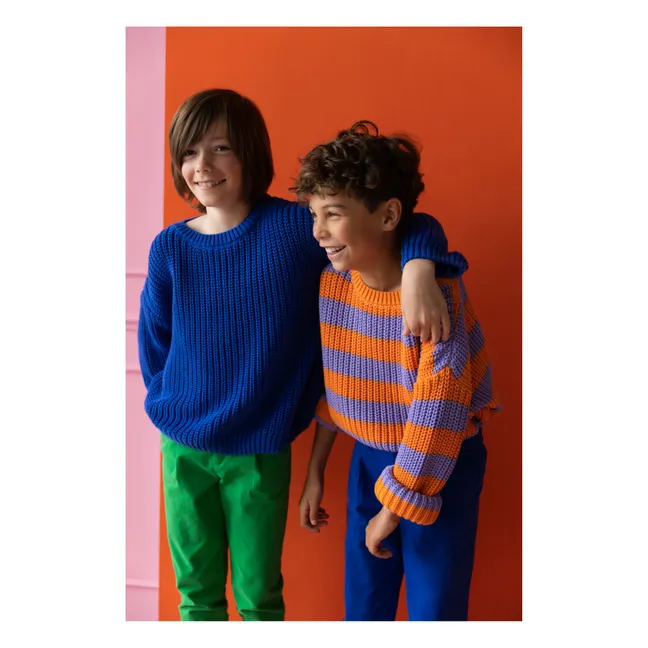 Organic Cotton Chunky Sweater | Blue