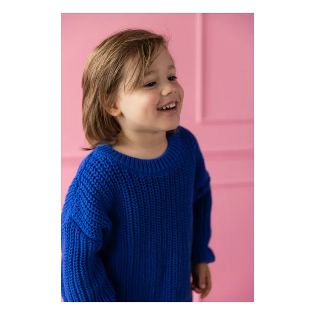 Organic Cotton Chunky Sweater | Blue