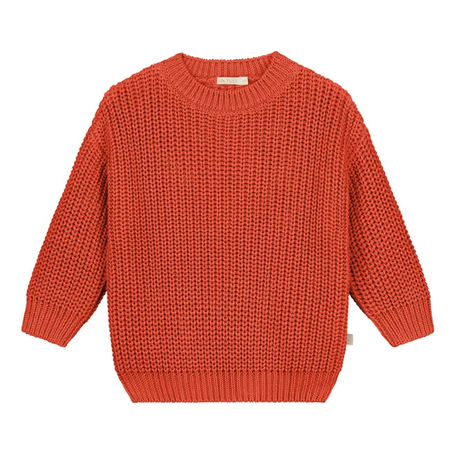 Organic Cotton Chunky Sweater | Blood orange