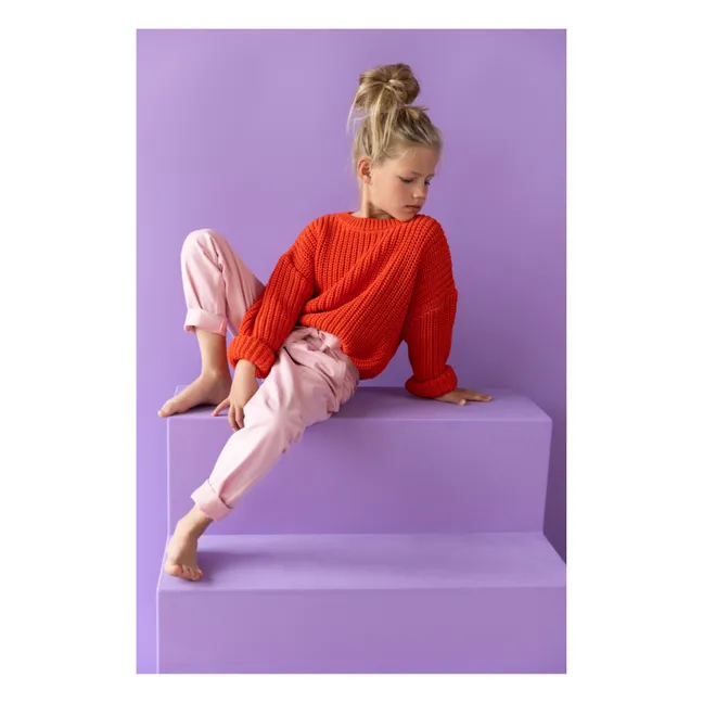 Organic Cotton Chunky Sweater | Blood orange